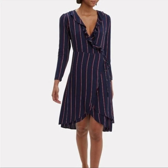 Rails Navy Striped Priya Wrap Dress - Picture 1 of 10